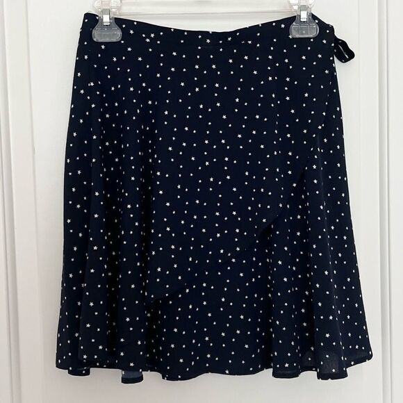 Navy wrap skirt with white stars - Picture 2 of 5